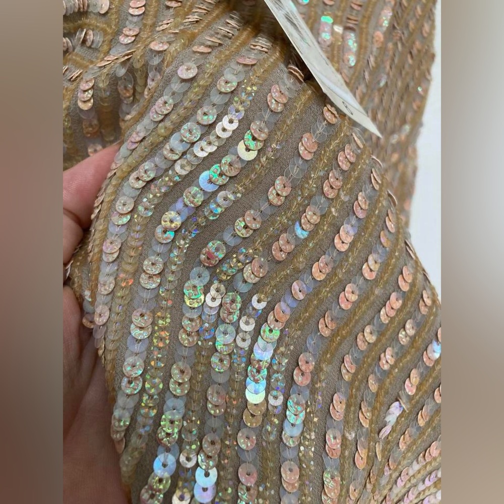Vintage sequined pure silk going out party dressy cami tank deadstock - Picture 9 of 14